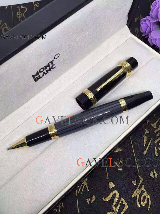 Wholesale Replica Mont Blanc Pens Black Resin Rollerball Pen